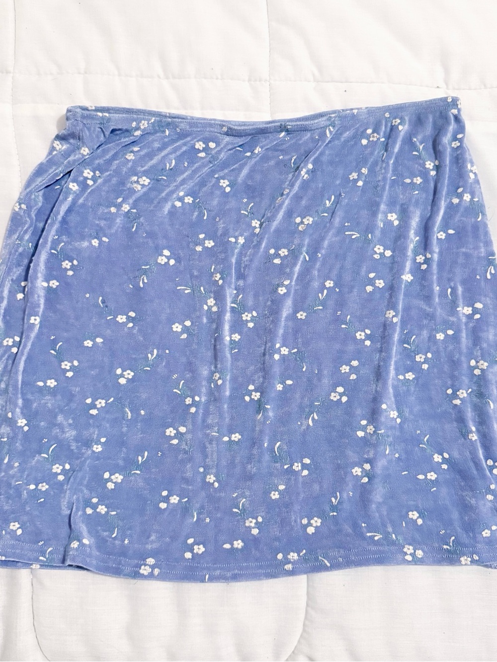 Express Tricot vintage 90s blue & white floral mini skirt